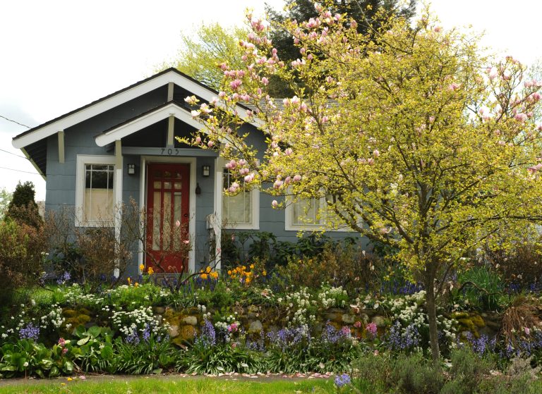 Single-family home in the Seattle area Pacific Northwest — typical residential house with yard