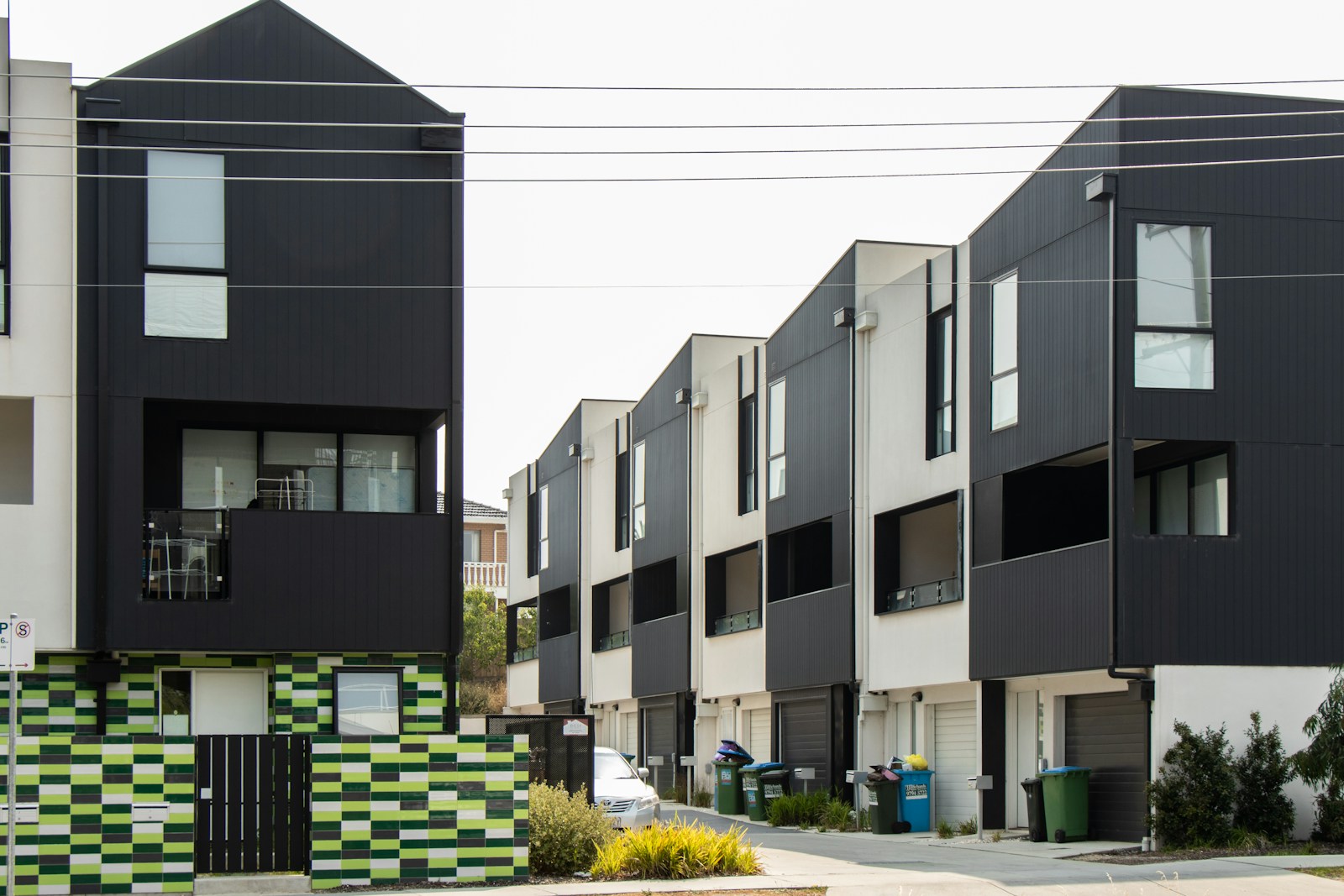 Modern new construction townhome exterior in the Seattle area