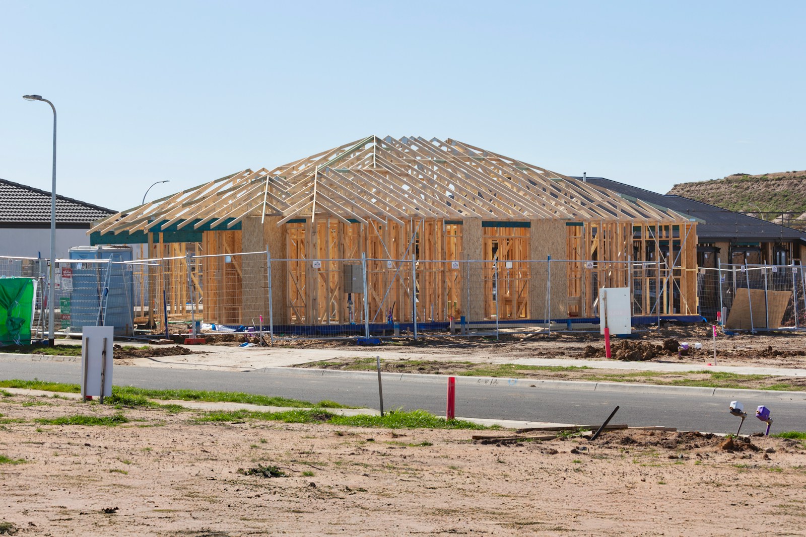 New homes under construction in a Seattle-area neighborhood