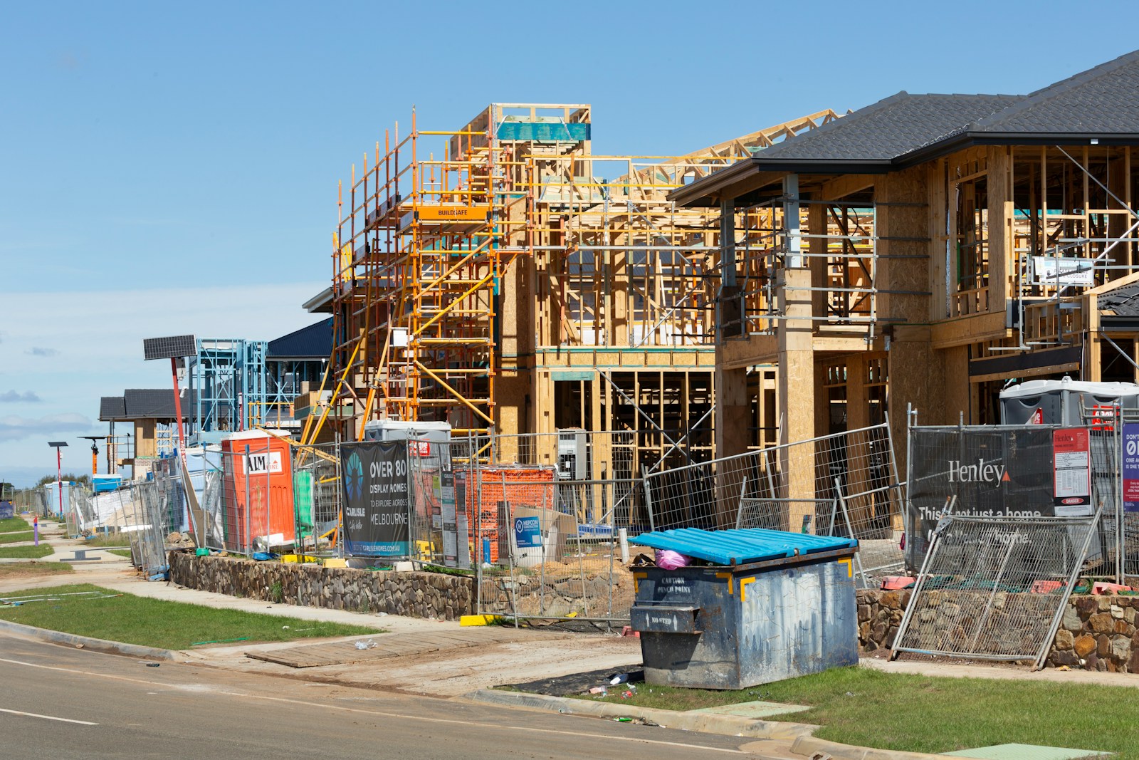 Production builder new home community under construction near Seattle