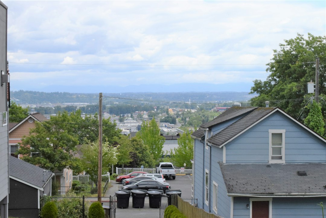 Condo and townhome style residential neighborhood typical of entry-level homes in Bothell, WA