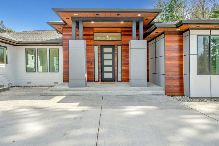 Luxury modern home exterior in Greater Seattle